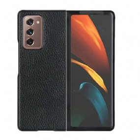 Kryt Samsung Galaxy Z Fold 2 Originálna Textúrovaná Koža Litchi