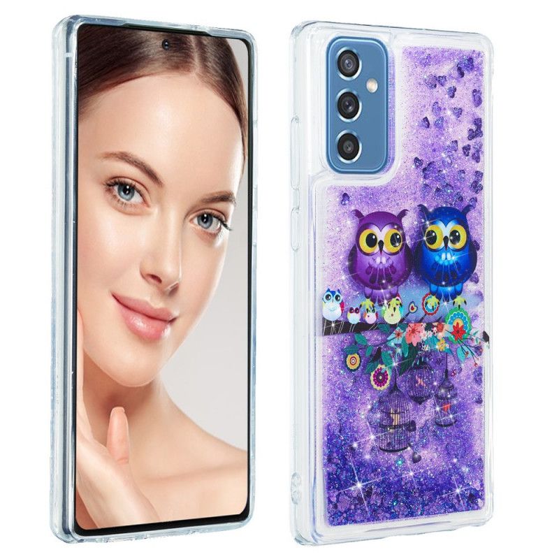 Kryt Samsung Galaxy M52 5G Pár Fialových Sov