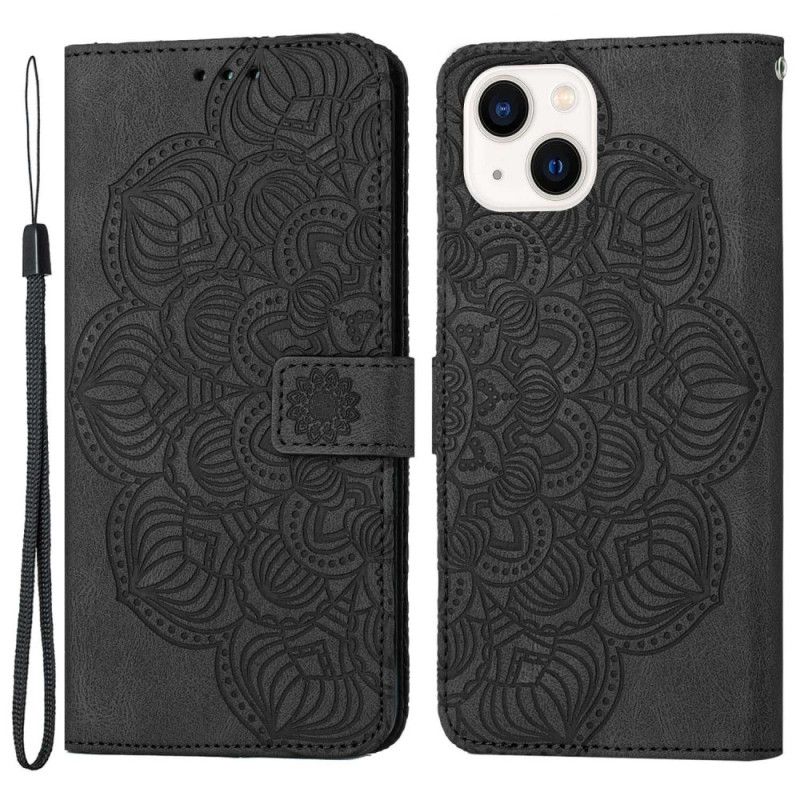 Flipové Puzdro iPhone 14 Strappy Mandala