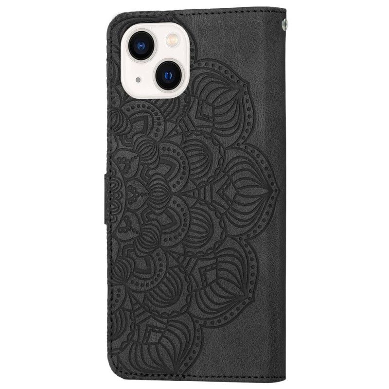 Flipové Puzdro iPhone 14 Strappy Mandala