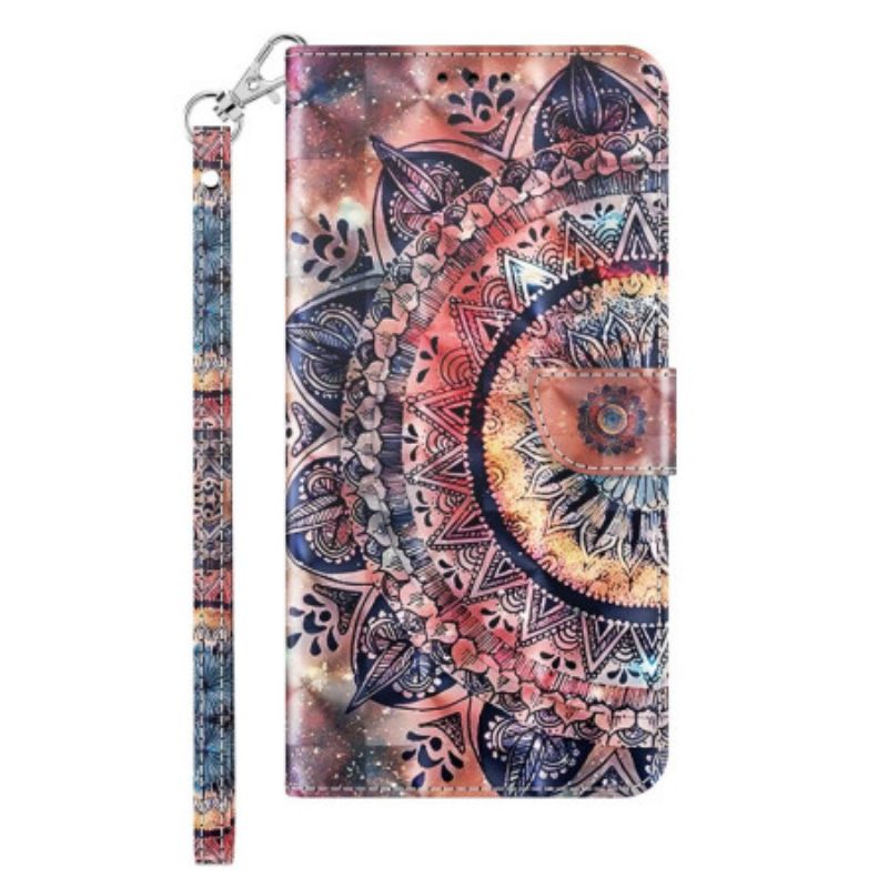 Kožené Puzdro iPhone 14 Pro Colorful Strappy Mandala