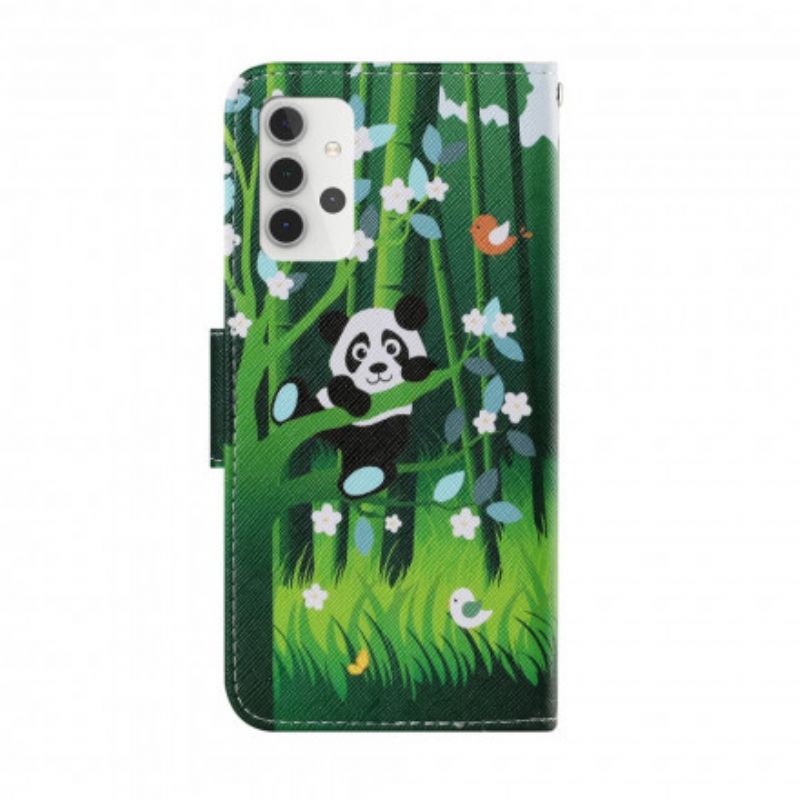 Flipové Puzdro Samsung Galaxy A32 5G Panda Walk