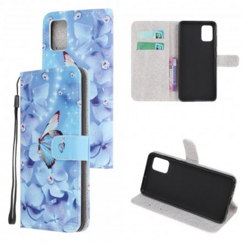 Flipové Puzdro Samsung Galaxy A32 5G Strappy Diamond Butterflies