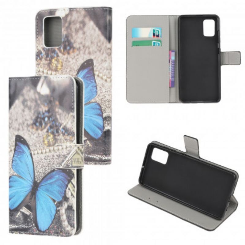 Kožené Puzdro Samsung Galaxy A32 5G Butterfly Prestige Blue