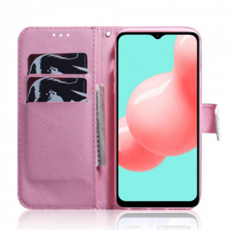 Kožené Puzdro Samsung Galaxy A32 5G Kvet Dusty Pink