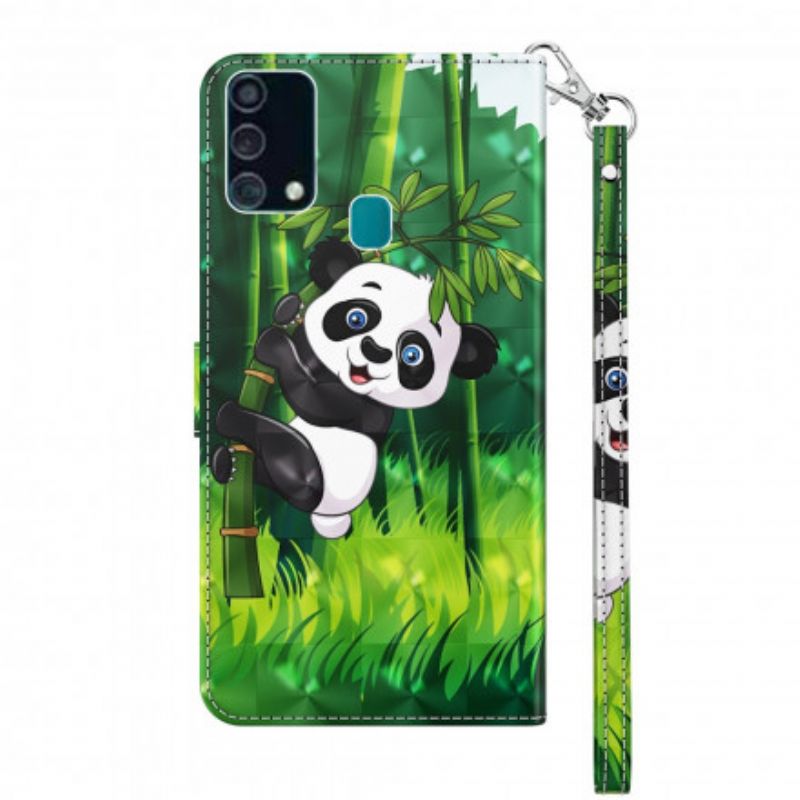 Kožené Puzdro Samsung Galaxy A32 5G Svetlá Škvrna Panda A Bamboo