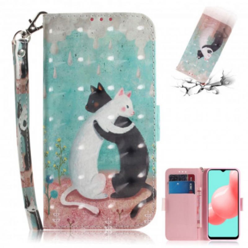 Peňaženkový Kryt Samsung Galaxy A32 5G Strappy Cat Friends