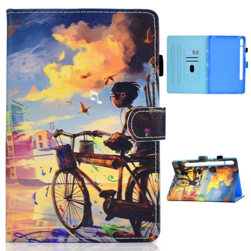 Peňaženkový Kryt Samsung Galaxy Tab S8 / Tab S7 Bicykel Art