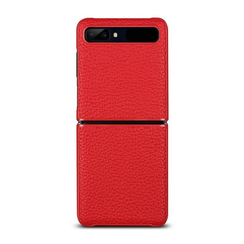 Flipové Puzdro Samsung Galaxy Z Flip Kožené Puzdro Originálna Koža Litchi