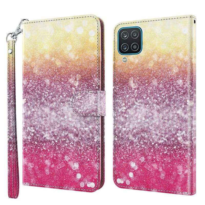 Flipové Puzdro Samsung Galaxy M12 / A12 Magenta Glitter Gradient