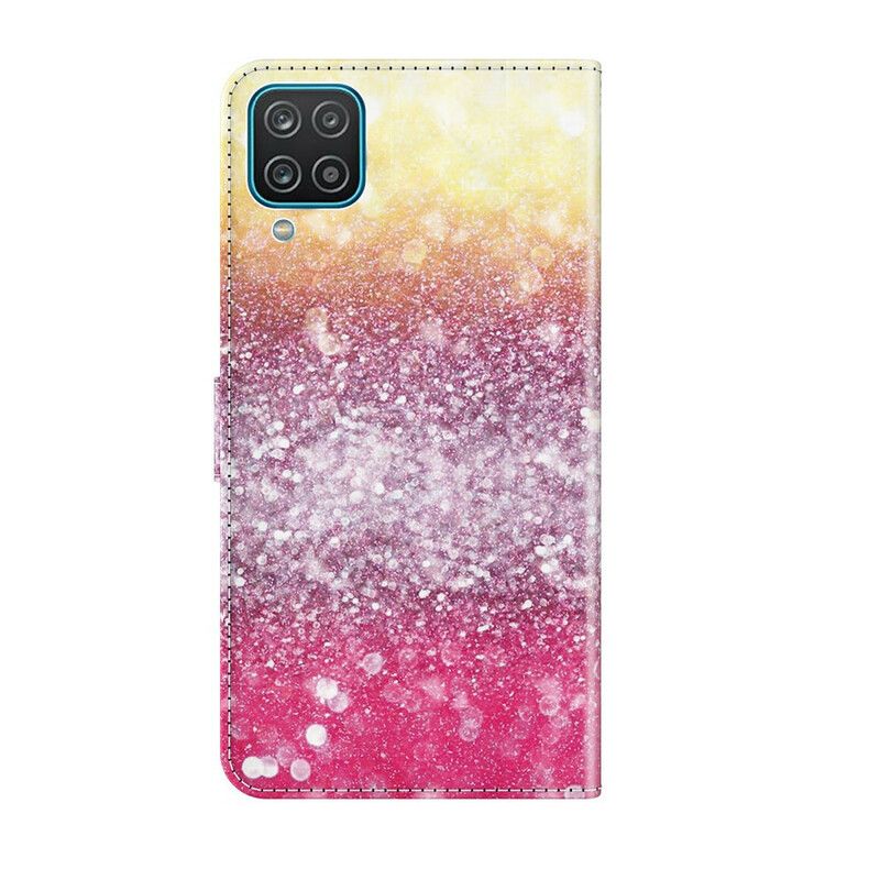 Flipové Puzdro Samsung Galaxy M12 / A12 Magenta Glitter Gradient