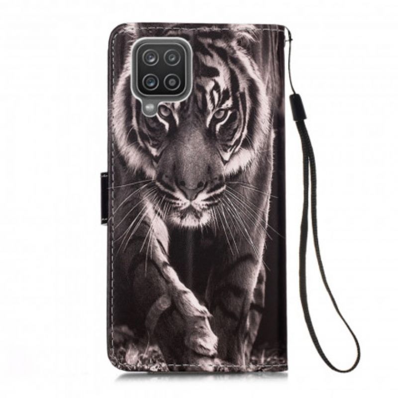 Kožené Puzdro Samsung Galaxy M12 / A12 Nočný Tiger