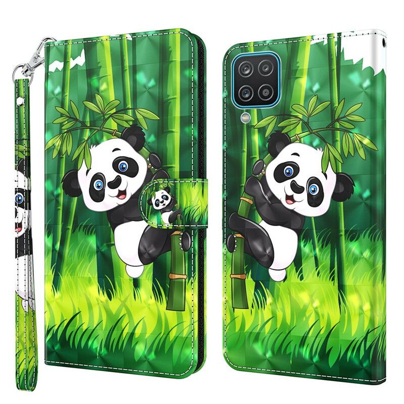 Kožené Puzdro Samsung Galaxy M12 / A12 Panda A Bambus