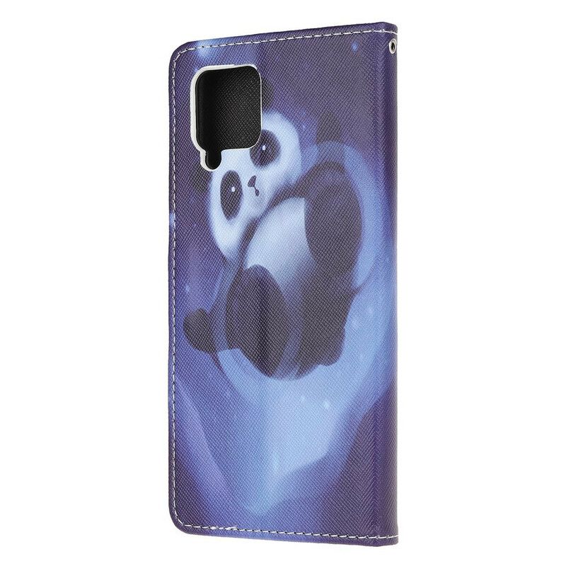 Kožené Puzdro Samsung Galaxy M12 / A12 Panda Space So Šnúrkou