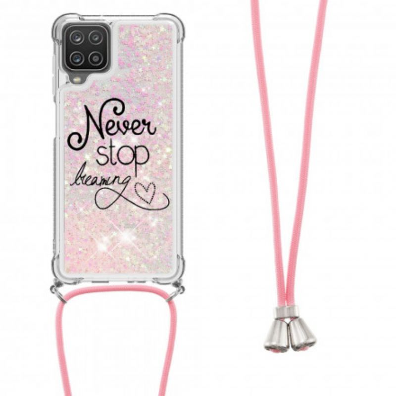 Kryt Samsung Galaxy M12 / A12 Never Stop Glitter Drawstring