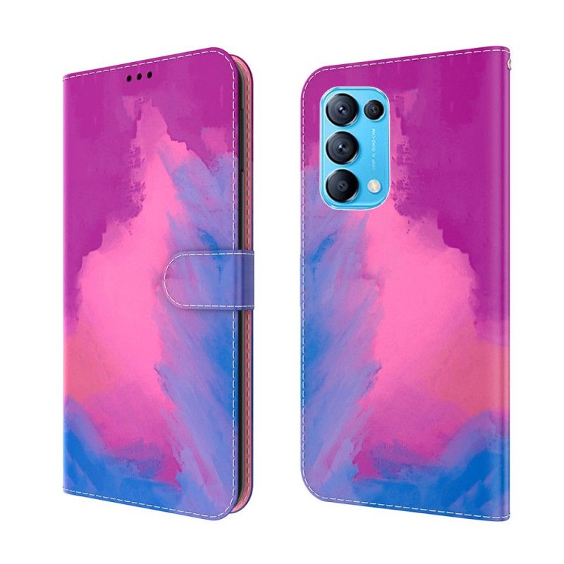 Peňaženkový Kryt Oppo Find X3 Lite Akvarel