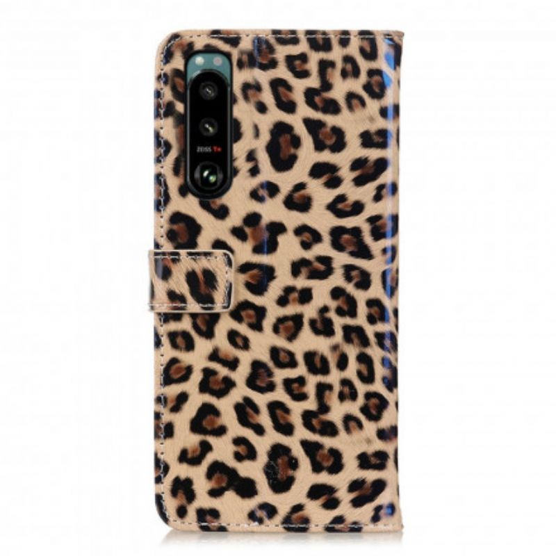 Kožené Puzdro Sony Xperia 5 III Obyčajný Leopard