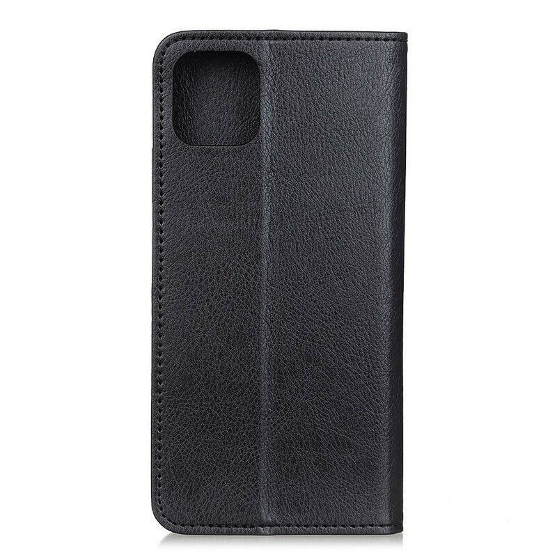 Flipové Puzdro iPhone 12 / 12 Pro Kožené Puzdro Litchi Split Leather Business