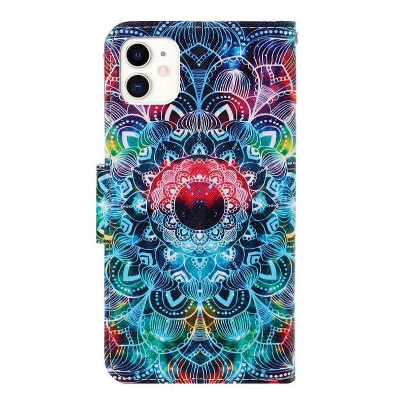 Kožené Puzdro iPhone 12 / 12 Pro Okázalá Strappy Mandala