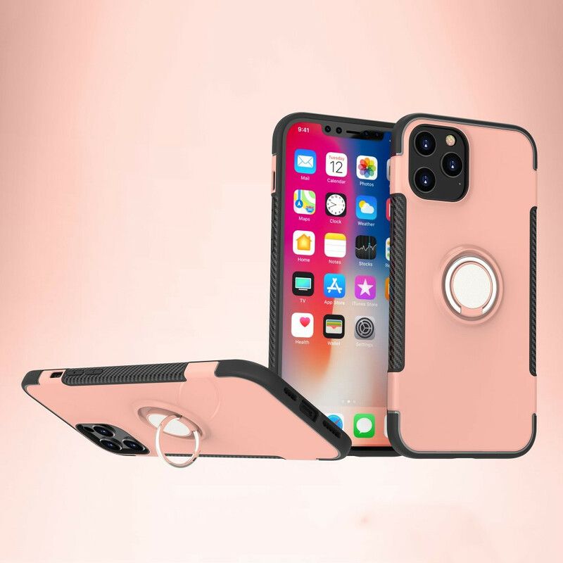 Kryt iPhone 12 / 12 Pro Kovový Prsteň Z Uhlíkových Vlákien