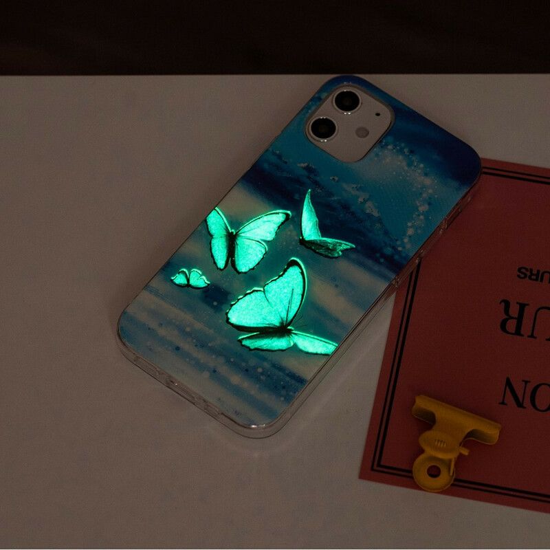 Kryt iPhone 12 / 12 Pro Séria Fluorescenčných Motýľov