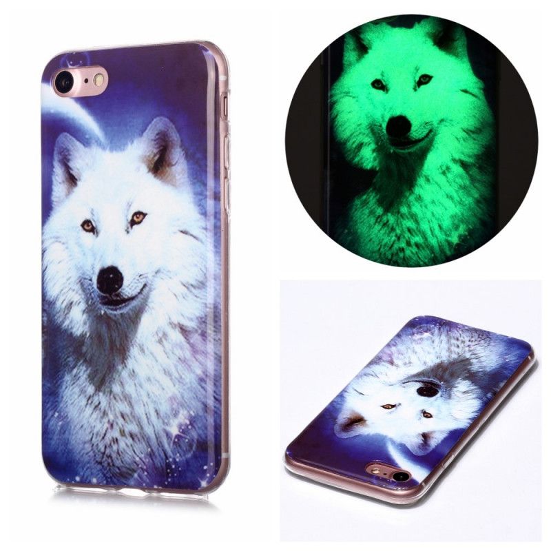 Kryt iPhone SE 3 / SE 2 / 8 / 7 Fluorescenčný Vlk