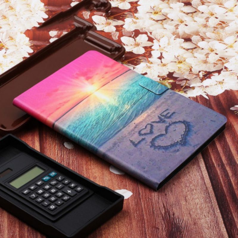 Kožené Puzdro Samsung Galaxy Tab A7 (2020) Západ Slnka Láska