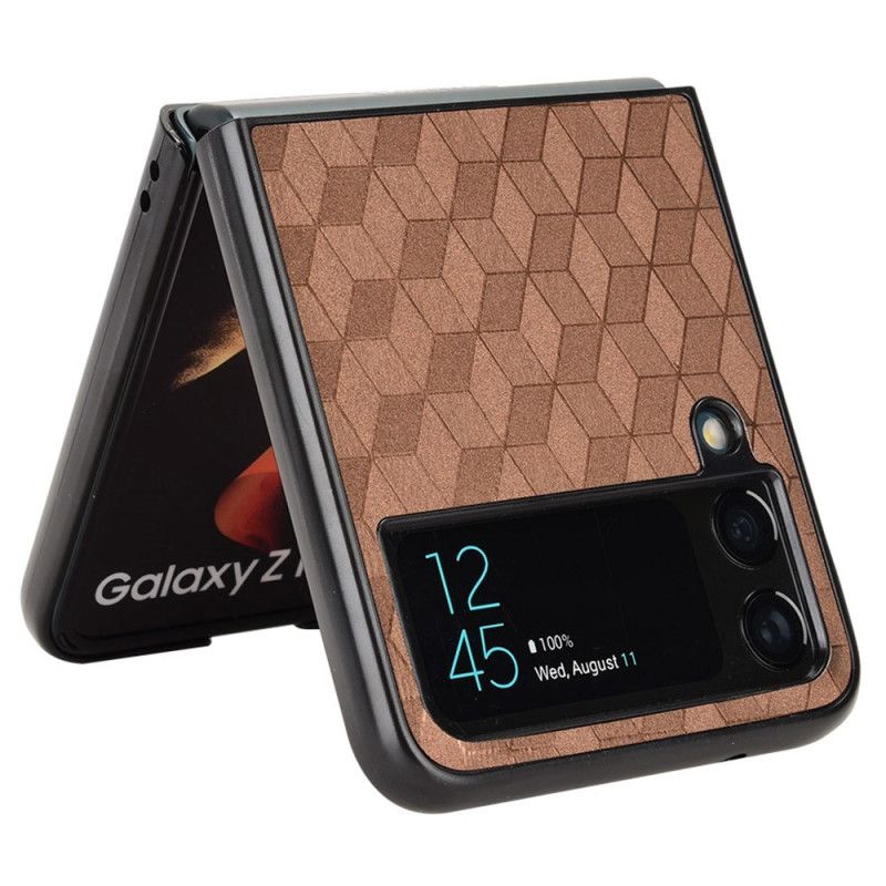 Flipové Puzdro Samsung Galaxy Z Flip 4 Kožené Puzdro 3d Efekt