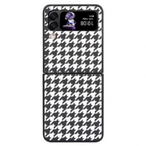 Flipové Puzdro Samsung Galaxy Z Flip 4 Kožené Puzdro Houndstooth