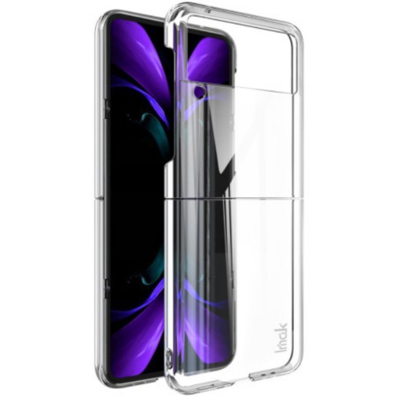 Flipové Puzdro Samsung Galaxy Z Flip 4 Kožené Puzdro Imak Transparentné