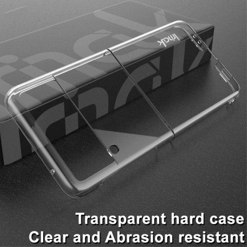 Flipové Puzdro Samsung Galaxy Z Flip 4 Kožené Puzdro Imak Transparentné