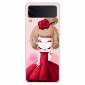 Flipové Puzdro Samsung Galaxy Z Flip 4 Kožené Puzdro Manga Lady