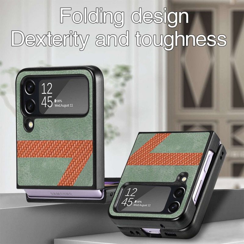 Flipové Puzdro Samsung Galaxy Z Flip 4 Kožené Puzdro Style Leather Z Design