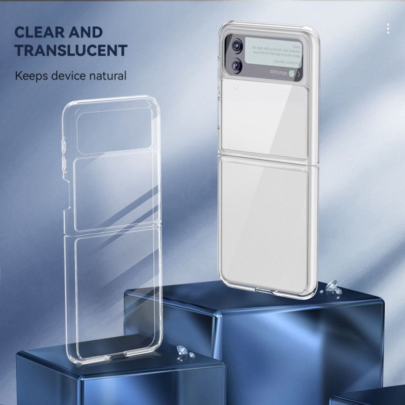 Flipové Puzdro Samsung Galaxy Z Flip 4 Kožené Puzdro Transparentná Proti Žltnutiu