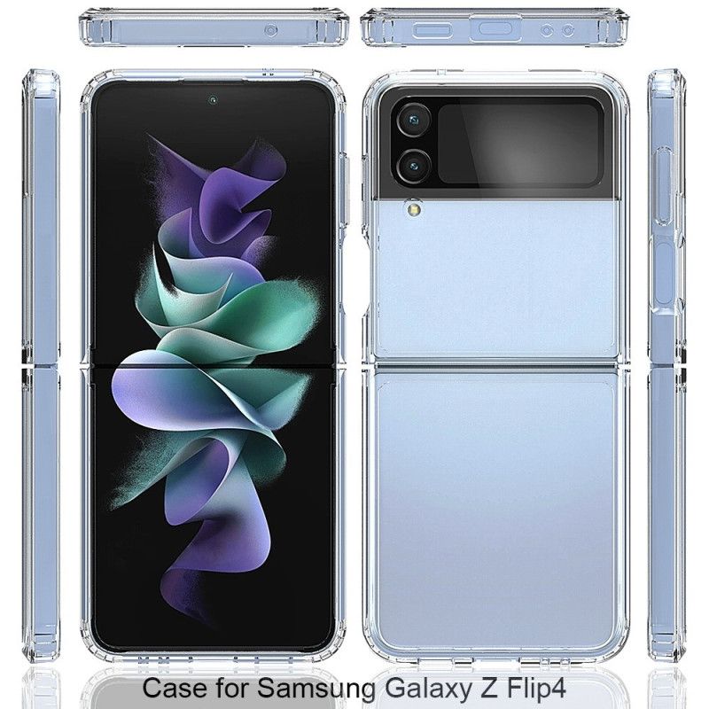 Flipové Puzdro Samsung Galaxy Z Flip 4 Kožené Puzdro Transparentný Zosilnený Obrys