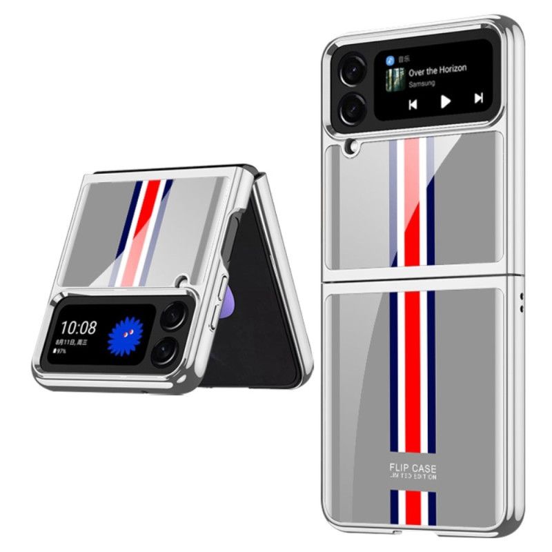 Flipové Puzdro Samsung Galaxy Z Flip 4 Kožené Puzdro Tvrdené Sklo Gkk Tricolor