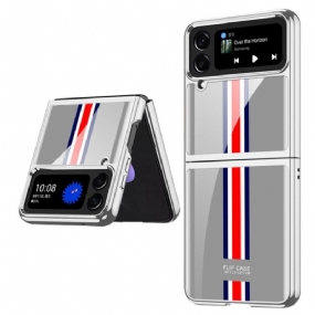 Flipové Puzdro Samsung Galaxy Z Flip 4 Kožené Puzdro Tvrdené Sklo Gkk Tricolor