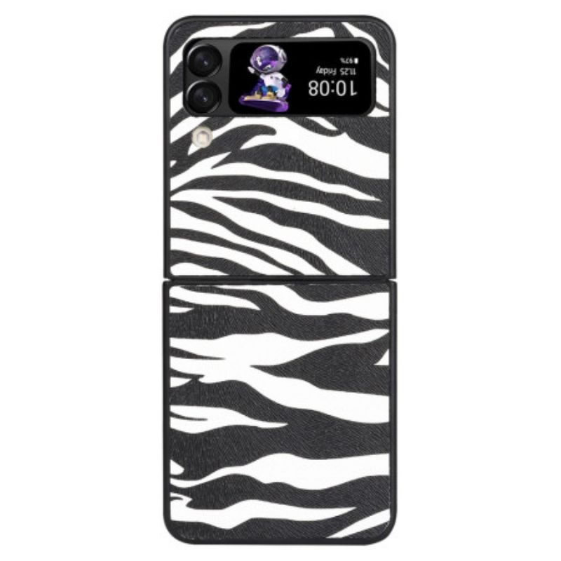 Flipové Puzdro Samsung Galaxy Z Flip 4 Kožené Puzdro Zebra