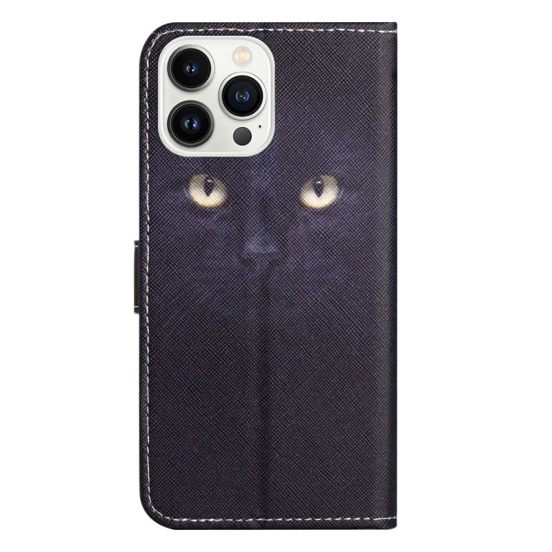 Kožené Puzdro iPhone 16 Pro Max Kryt Na Mobil Strappy Cat Eyes