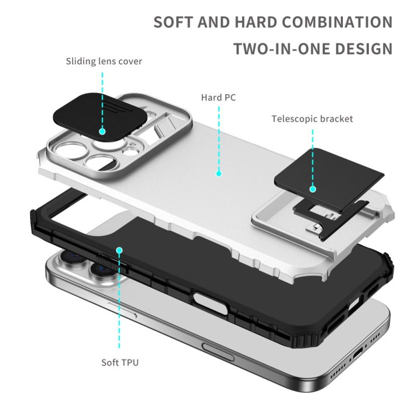 Kryt iPhone 16 Pro Max S Posúvačom Fotoaparátu A Podporou