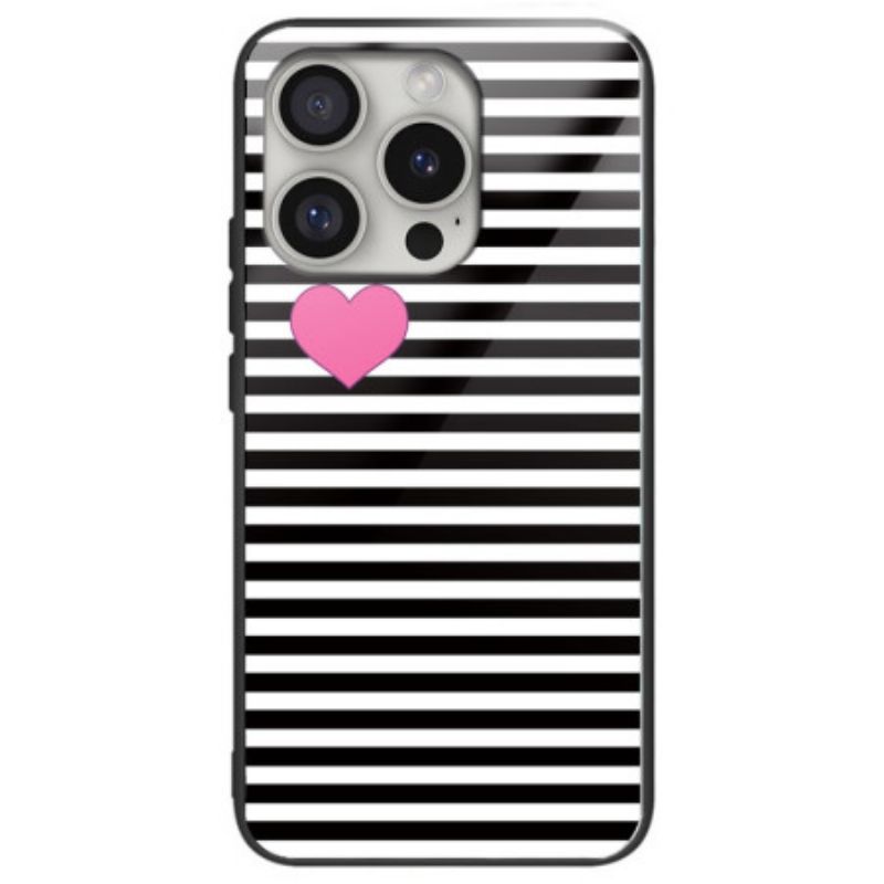 Kryt Na iPhone 16 Pro Max Stripes And Hearts Glass