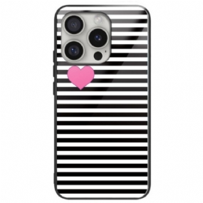 Kryt Na iPhone 16 Pro Max Stripes And Hearts Glass