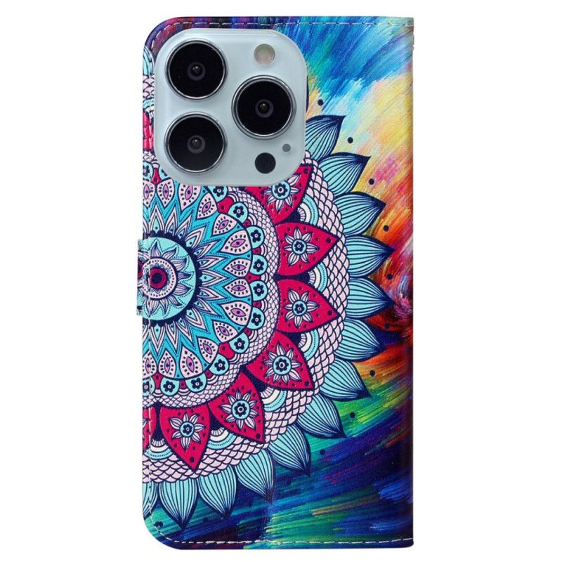 Puzdro iPhone 16 Pro Max Mandala Kvet S Remienkom