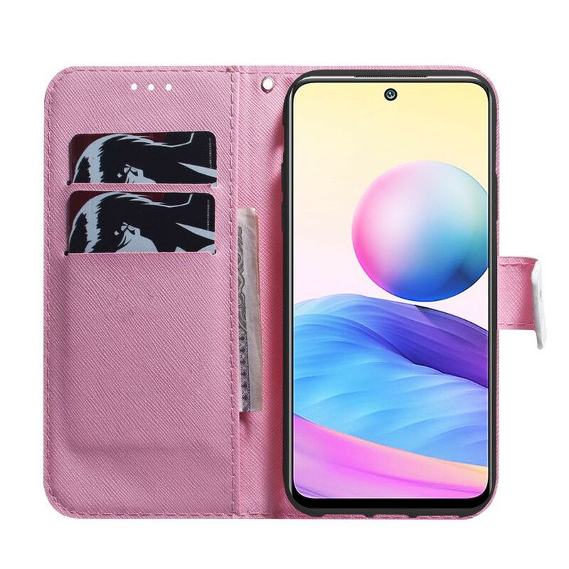 Kožené Puzdro Xiaomi Redmi Note 10 5G Kvet Dusty Pink