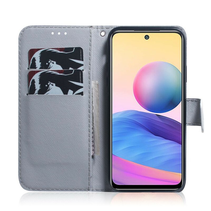 Kožené Puzdro Xiaomi Redmi Note 10 5G Maľovanie Sov