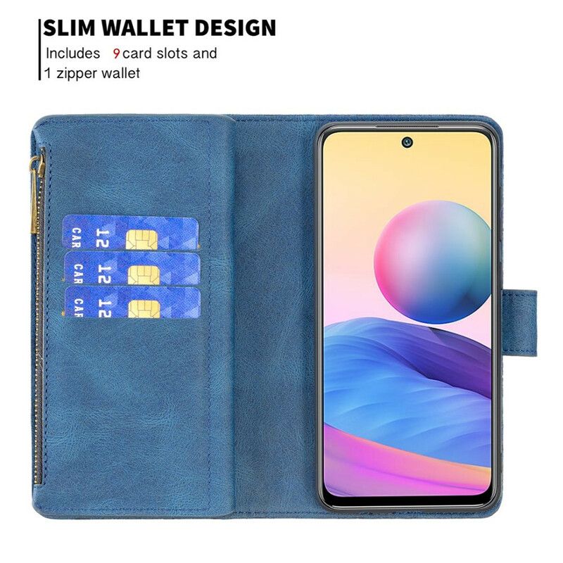 Kožené Puzdro Xiaomi Redmi Note 10 5G Motýľové Vrecko Na Zips