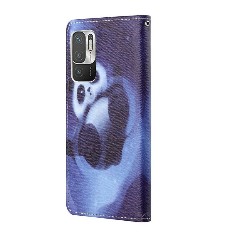 Kožené Puzdro Xiaomi Redmi Note 10 5G Panda Space So Šnúrkou