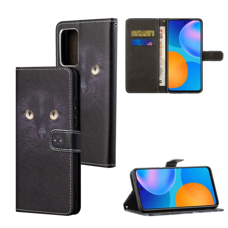 Kožené Puzdro Xiaomi Redmi Note 10 5G Strappy Cat Eyes