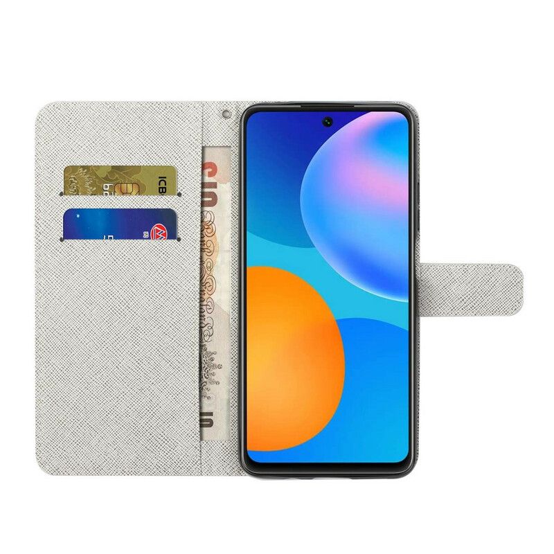 Peňaženkový Kryt Xiaomi Redmi Note 10 5G Kvety Lunárneho Popruhu