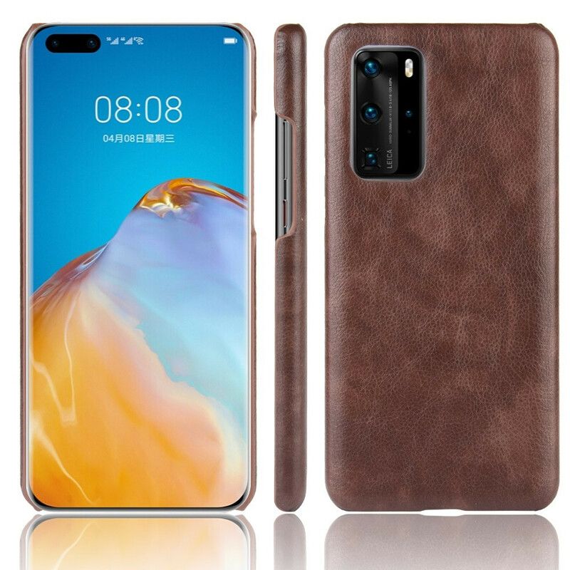 Kryt Huawei P40 Pro Litchi Performance Leather Effect